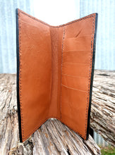 Load image into Gallery viewer, Genuine Leather Hand Carved Western Style Roper Bifold Wallet