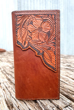 Load image into Gallery viewer, Genuine Leather Hand Carved Western Style Roper Bifold Wallet