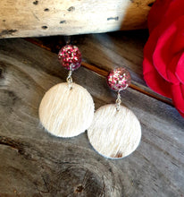 Load image into Gallery viewer, Hair On Hide and Resin Earrings - Cowgirl Meets City Girl 0835