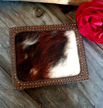 Load image into Gallery viewer, MENS HAIR ON HIDE INLAY BI-FOLD WALLET