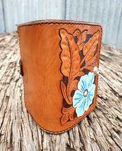 Load image into Gallery viewer, Western Style Hand Carved Card Wallet - Painted Flower