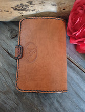 Load image into Gallery viewer, Western Style Hand Carved Card Wallet - Painted Flower
