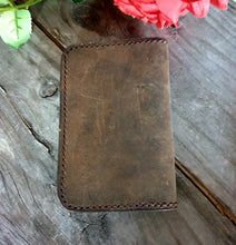 Load image into Gallery viewer, CRAZY HORSE GENUINE LEATHER LACED BI-FOLD WALLET with CONCHO