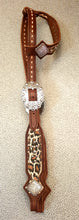 Load image into Gallery viewer, CHEETAH PRINT OVER LAY LEATHER HEADSTALL