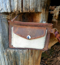 Load image into Gallery viewer, Small Western 'Viking Cowgirl' Card/Cash Wallet with Hair On Hide