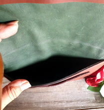 Load image into Gallery viewer, TOOLED SUNFLOWER LEATHER CLUTCH