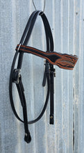 Load image into Gallery viewer, Dark Horse Collection - Feather Tooled Brow Headstall "Coyote"
