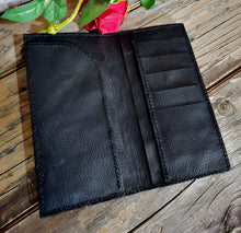 Load image into Gallery viewer, Genuine Leather Hand Carved Western Roper Wallet 'Playin With The Big Boys'