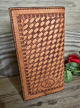 Load image into Gallery viewer, Genuine Leather Hand Carved Western Roper Wallet 'Playin With The Big Boys'