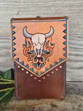 Load image into Gallery viewer, Western Style Tooled Phone or Saddle Pouch - Steer Head