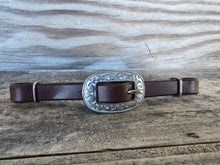 Load image into Gallery viewer, LEATHER CHIN STRAP/BIT HOBBLE with Genuine Jeremiah Watt Stainless Steel Buckle