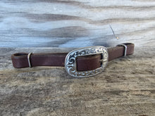 Load image into Gallery viewer, LEATHER CHIN STRAP/BIT HOBBLE with Genuine Jeremiah Watt Stainless Steel Buckle