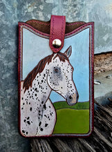 Load image into Gallery viewer, Western Style Tooled Phone or Saddle Pouch - Appaloosa Horse