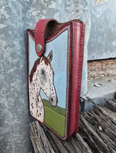 Load image into Gallery viewer, Western Style Tooled Phone or Saddle Pouch - Appaloosa Horse