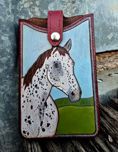 Load image into Gallery viewer, Western Style Tooled Phone or Saddle Pouch - Appaloosa Horse
