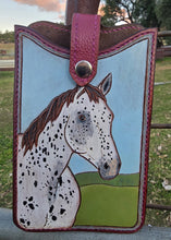 Load image into Gallery viewer, Western Style Tooled Phone or Saddle Pouch - Appaloosa Horse