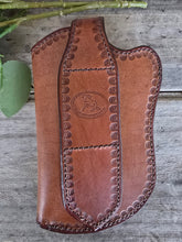 Load image into Gallery viewer, Western Gunslinger Style Tooled Phone Pouch - Grulla Horse