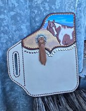 Load image into Gallery viewer, Western Style Belt Phone Pouch - Paint Horse, Concho and Studs