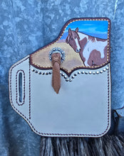 Load image into Gallery viewer, Western Style Belt Phone Pouch - Paint Horse, Concho and Studs