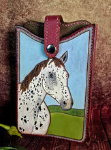 Load image into Gallery viewer, Western Style Tooled Phone or Saddle Pouch - Appaloosa Horse