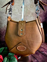 Load image into Gallery viewer, Hair On Hide Cowgirl Bucket Bag with Tooled Strap Genuine Leather