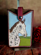 Load image into Gallery viewer, Western Style Tooled Phone or Saddle Pouch - Appaloosa Horse