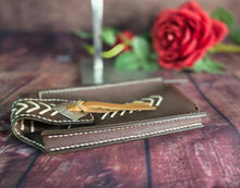 Load image into Gallery viewer, Western Style Belt Phone Pouch - Leather Laced with Concho