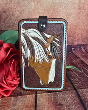 Load image into Gallery viewer, Card Wallet with Mustang Horse and Decorative Boot Stitching