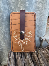 Load image into Gallery viewer, Card Wallet with Blue Eyed Paint Horse and Decorative Boot Stitching