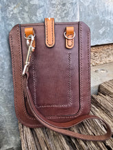 Load image into Gallery viewer, Western Style Wristlet Phone Bag - Wild Horse with Buck Stitching