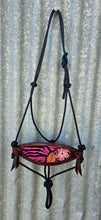 Load image into Gallery viewer, BRONC NOSE HALTER -Black/Pink Hair on Hide with Tooling