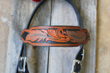 Load image into Gallery viewer, Dark Horse Collection - Feather Tooled Brow Headstall "Coyote"