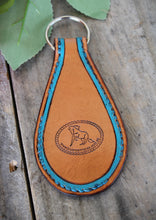 Load image into Gallery viewer, Genuine Leather Tooled Paint Horse Western Style Key Chain
