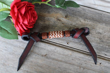 Load image into Gallery viewer, Latigo Leather Braided Knots Chin Straps or Bit Hobbles
