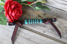 Load image into Gallery viewer, Latigo Leather Braided Knots Chin Straps or Bit Hobbles