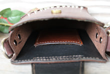 Load image into Gallery viewer, Handmade Genuine Leather Tooled Crossbody Bag with Flowers and Vines Design