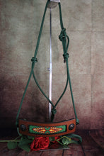Load image into Gallery viewer, BEADED BRONC NOSE HALTER -Green/Orange