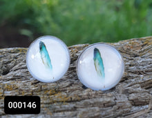 Load image into Gallery viewer, 12MM ROUND CAB COWGIRL CANDY EARRINGS - FEATHER COLLECTION