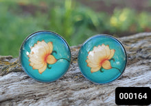 Load image into Gallery viewer, 12MM ROUND CAB COWGIRL CANDY EARRING - FLOWERS COLLECTION
