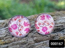 Load image into Gallery viewer, 12MM ROUND CAB COWGIRL CANDY EARRING - FLOWERS COLLECTION