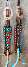 Load image into Gallery viewer, BEADED BUCKSTITCHED ONE EARRED HEADSTALL