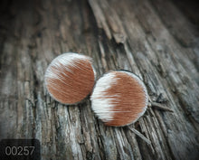 Load image into Gallery viewer, HAIR ON HIDE 15mm COWGIRL CANDY STUDS - RED/WHITE COLLECTION