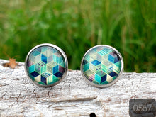 Load image into Gallery viewer, 12MM ROUND CAB COWGIRL CANDY EARRINGS - PATTERNS COLLECTION 1