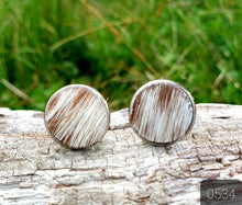 Load image into Gallery viewer, HAIR ON HIDE 15mm COWGIRL CANDY STUDS - RED/WHITE COLLECTION