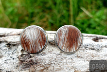 Load image into Gallery viewer, HAIR ON HIDE 15mm COWGIRL CANDY STUDS - RED/WHITE COLLECTION