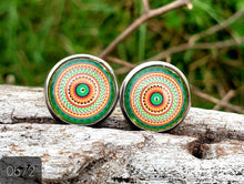 Load image into Gallery viewer, 12MM ROUND CAB COWGIRL CANDY EARRINGS - PATTERNS COLLECTION 3