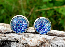 Load image into Gallery viewer, 12MM ROUND CAB COWGIRL CANDY EARRINGS - PATTERNS COLLECTION 3