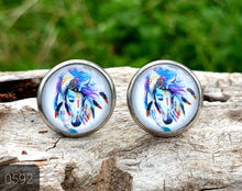 Load image into Gallery viewer, 12MM ROUND CAB COWGIRL CANDY EARRING - PERFECT PONIES COLLECTION