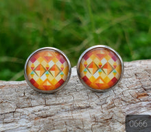 Load image into Gallery viewer, 12MM ROUND CAB COWGIRL CANDY EARRINGS - PATTERNS COLLECTION 3