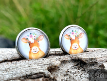 Load image into Gallery viewer, 12MM ROUND CAB COWGIRL CANDY EARRINGS - ANIMALS COLLECTION